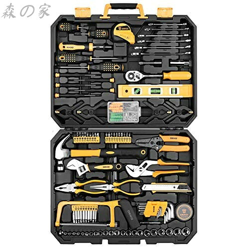 【送料無料】168点 ホームツールセット 工具セット 家庭用 日曜大工 DIYセット 作業工具セット 家具の組み立て 住まいのメンテナンス用 修理道具セット 便利な収納ケース付き