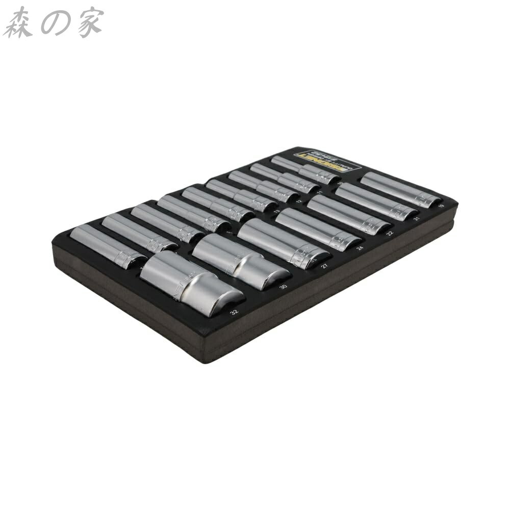 【送料無料】1/2DR 16PC ミラー仕上げ ディープソケットセット DESIGNトレー 13452