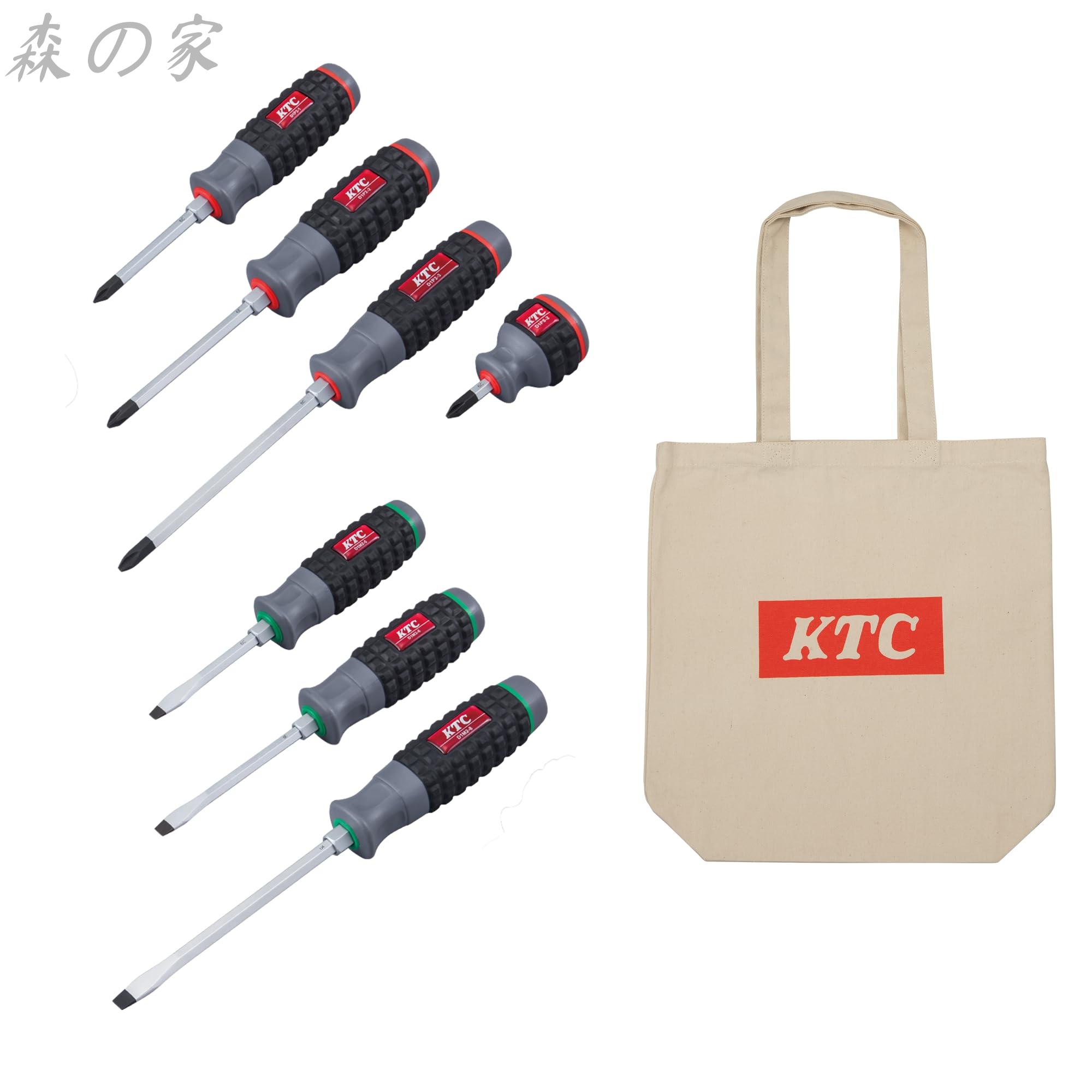 【送料無料】京都機械工具(KTC)樹脂柄ドライバ(貫通型)セット[7点組]KTCトートバッグ付