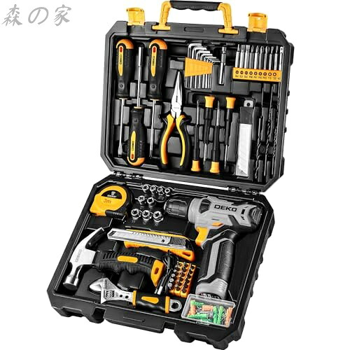 【送料無料】工具セット 126点組 ピンク ホームツールセット 家庭用 ツールセット 日曜大工 DIYセット 作業工具セット 家具の組み立て 住まいのメンテナンス用 修理道具セット 便利な収納ケース付き グレー