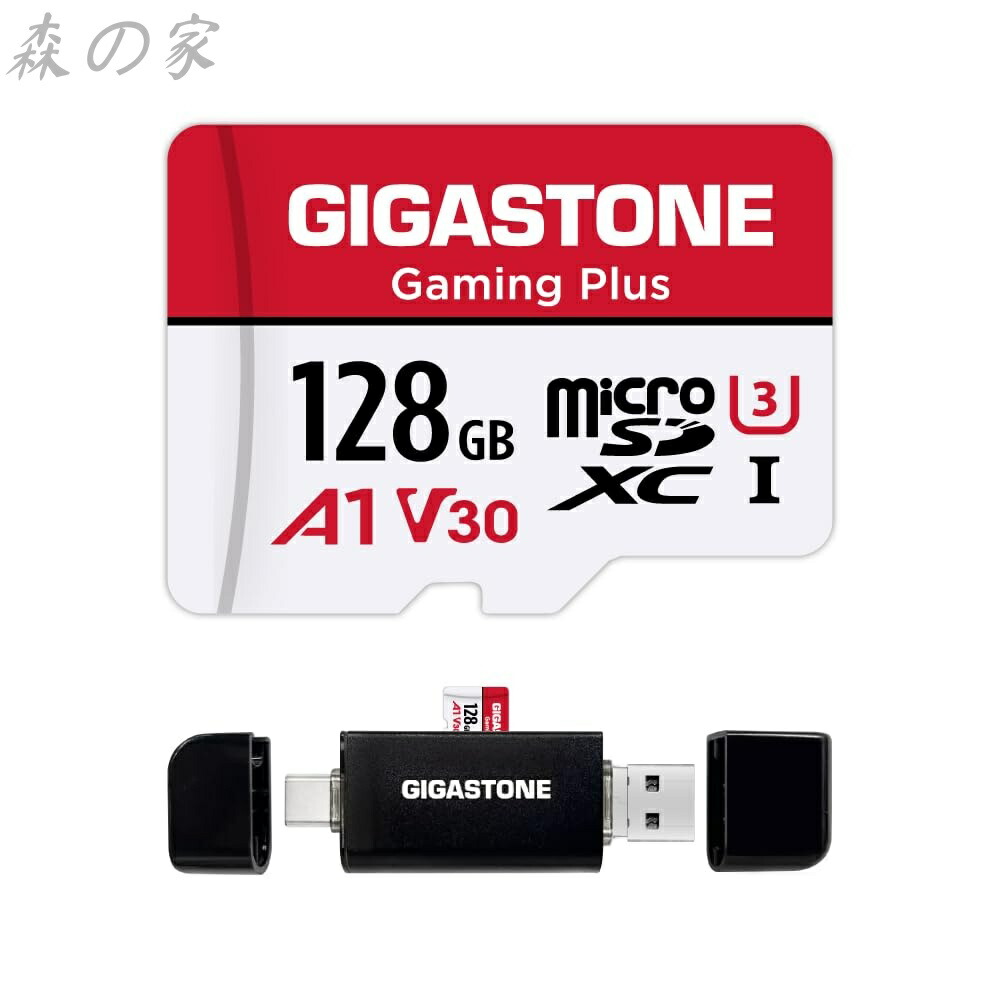 【送料無料】 GIGASTONE マイクロsdカード 128GB Type Cカードリーダー付き Gaming Plus microSDXC UHS-I A1 V30 U3 C10 転送速度100MB/s 高速 Full HD & 4K UHD動画