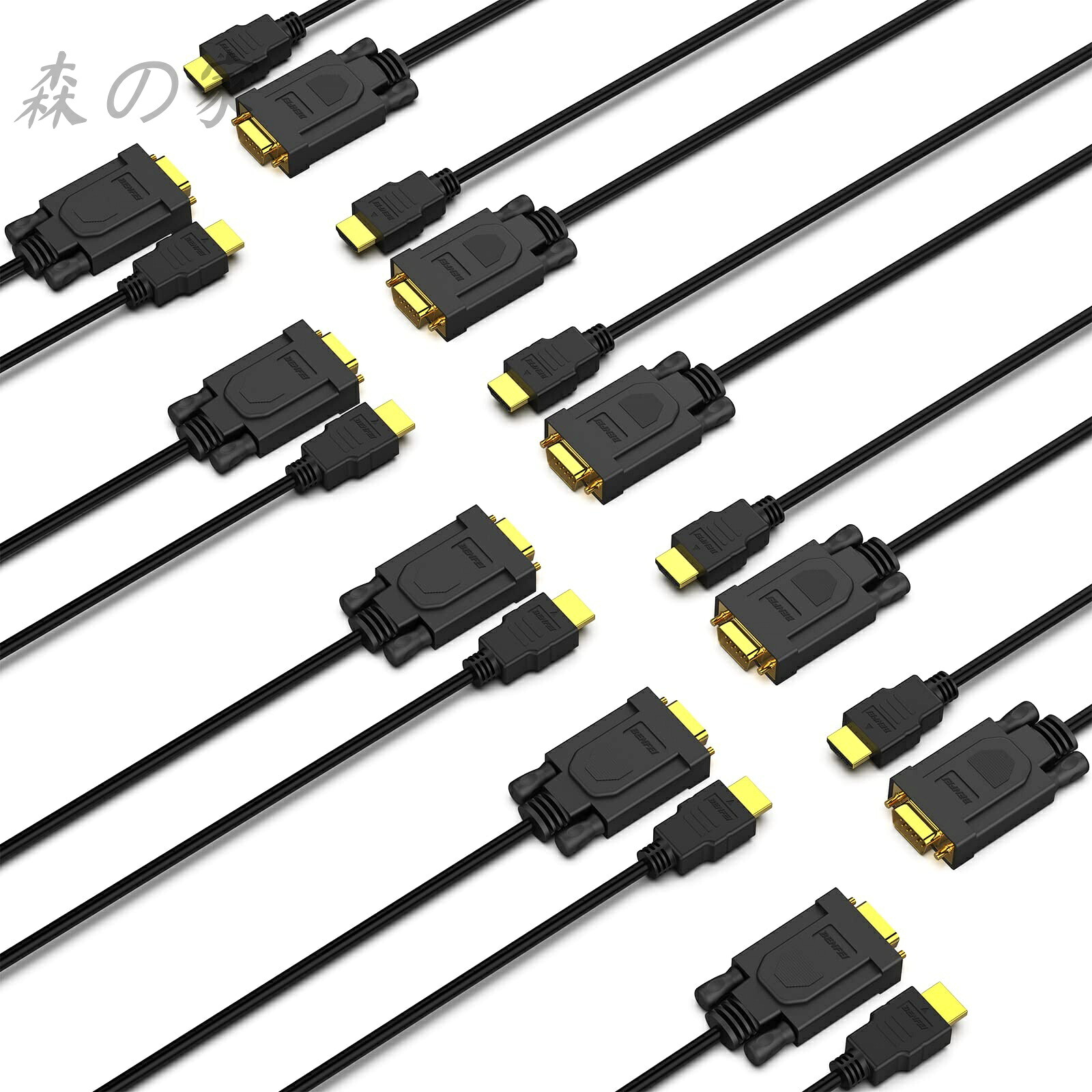【送料無料】10個 HDMI - VGA 1.8m ケーブル(逆方向に非対応)、単方向 HDMI (ソース) - VGA (ディスプレイ) ケーブル (オス - オス) PC モニター プロジェクター HDTV Raspberry Pi Roku Xboxに対応