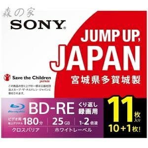 【送料無料】ブルーレイディスク BD-RE 25GB 繰り返し録画用 10枚 + 1枚 合計 11枚 2倍速 ケース付 11BNE1VSPS2