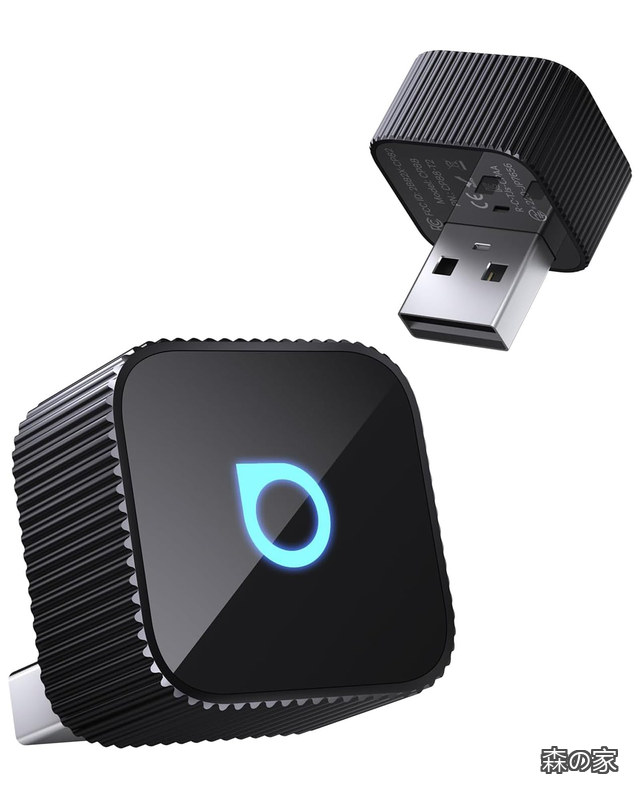 【送料無料】mini slim Ottocast ミニスリム CarPlay & Android Auto ワイヤレスアダプター USB-A対応 アンドロイドオート カープレイ自動接続 ハンズフリー通話 音楽再生 5GHz Wi-Fi対応 超小型 車載 スマートフォン接続【技適認証取得済み】 (ブラック)|森の家