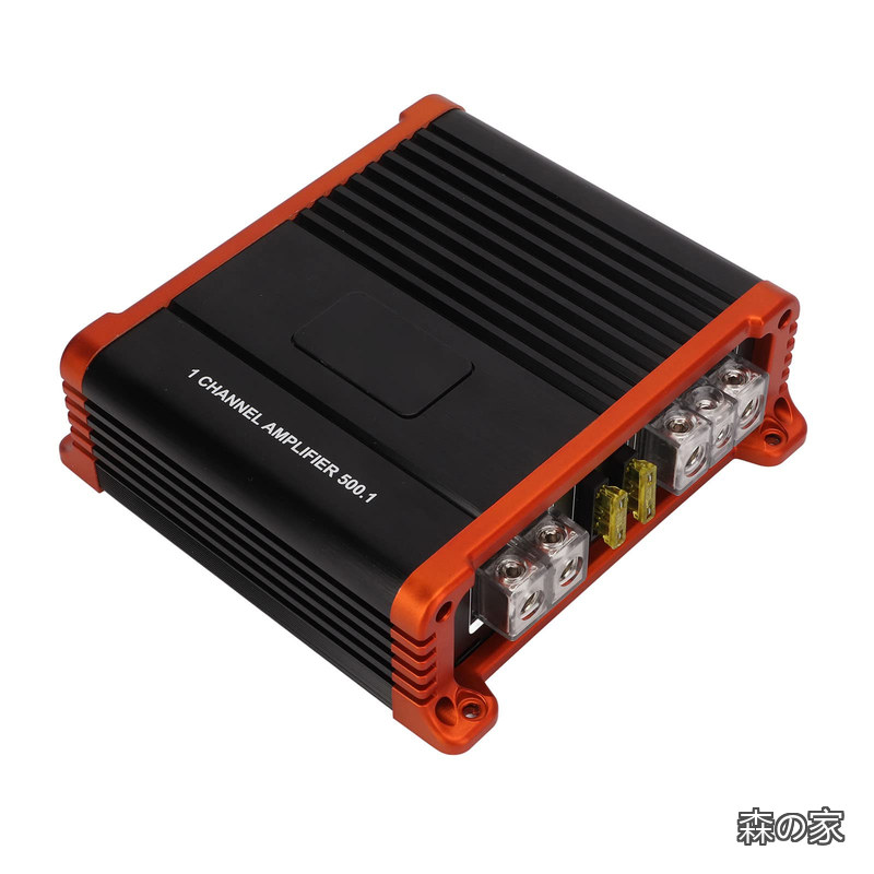 【送料無料】KIMISSカーアンプ、1チャンネルカーオーディオモノブロックアンプ500W2Ω300W4Ω10Hz?300Hzカースピーカー用ユニバーサル|森の家
