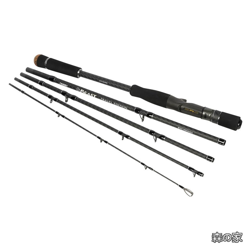 【送料無料】NBRO-BT スピニング＆キャスティング バスロッド ビーストトラベルエディション：ビッグベイトキャスティングとモンスターフィッシュとの戦いに最適（淡水?海｜森の家