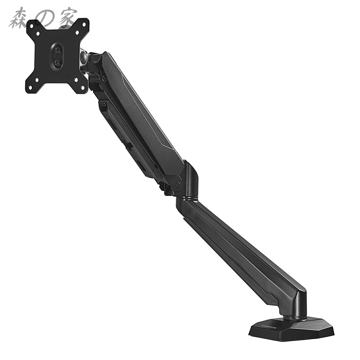 【送料無料】モニターアーム 1画面 シングル ブラック VESA規格 100mm/75mm 耐荷重6kg まで 対応 ガススプリング式 かんたんアタッチメント設置 クランプ DA-ARMS5B/UE
