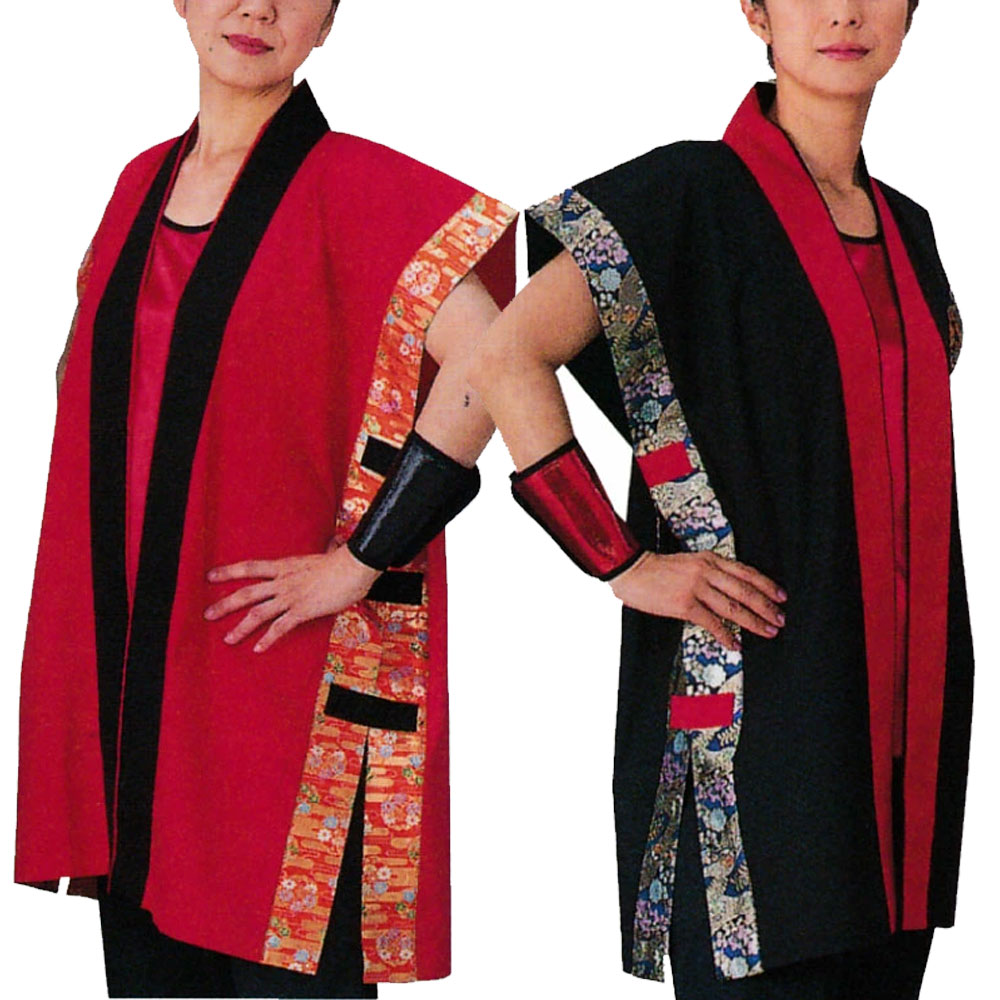 袖なし袢天 赤 黒 D6657 6658【祝賀会備品/祭備品/祝賀会/儀式用小物】