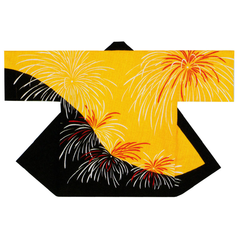 【半纏・法被】祭・舞踊袢天 火工品 橙/黒 B9266【祝賀会備品/祭備品/祝賀会/儀式用小物】【はっぴ・はんてん・半被・袢纏】