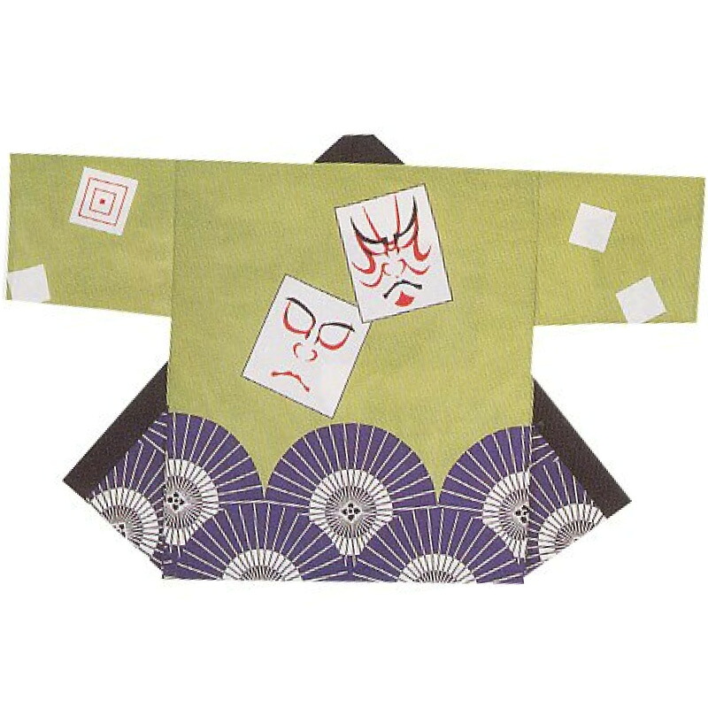 【半纏・法被】祭・舞踊袢天 ポリエステル絽 隈取り 黄緑 B9171 【祝賀会備品/祭備品/祝賀会/儀式用小物】【はっぴ・はんてん・半被・袢纏】