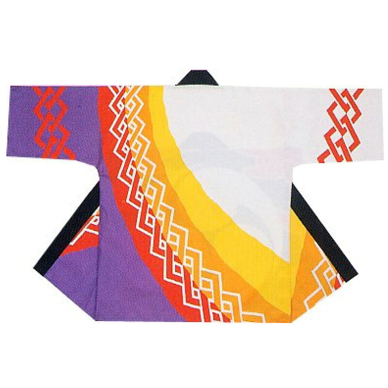 【半纏・法被】絹地刷り上げる袢天 吉原 紫/橙/黄/白 B9077 【祝賀会備品/祭備品/祝賀会/儀式用小物】【はっぴ・はんてん・半被・袢纏】