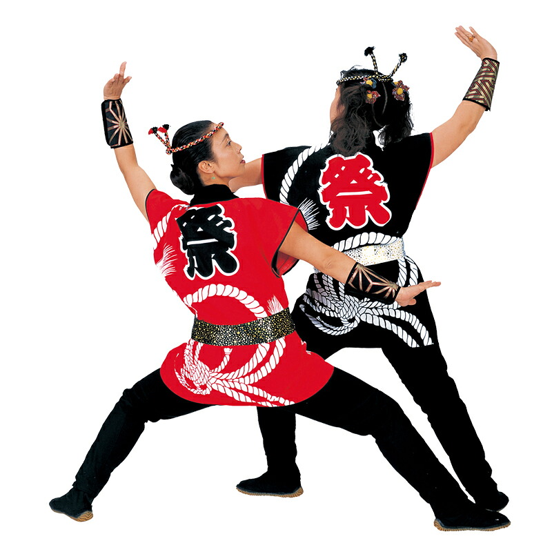 袖なし袢天 縄 黒・赤 E7875・7876【祝賀会備品/祭備品/祝賀会/儀式用小物/はっぴ/はんてん】
