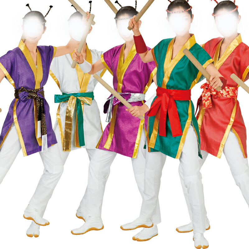 袖なし袢天 膜鳴楽器袢纏 赤・緑・赤紫・ 白・青紫【祝賀会備品/祭備品/祝賀会/儀式用小物/はっぴ/はんてん】