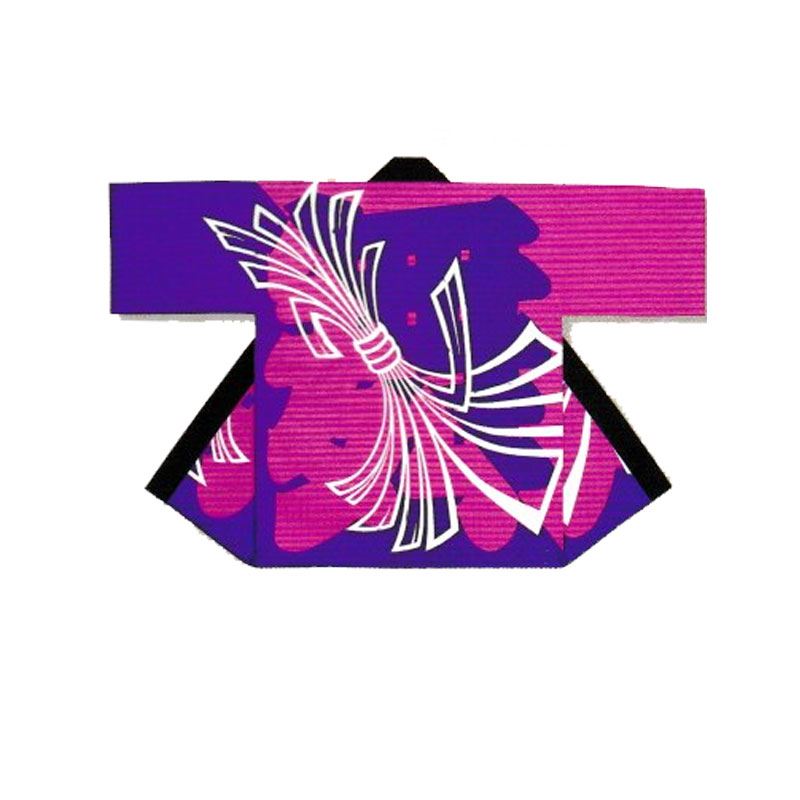 【お儀式用・法被・はんてん】 祭・舞踊袢天 絹地刷り上げる 紫/サクラ色 舞/熨斗 【祝賀会備品/祭備品/祝賀会/儀式用小物】【はっぴ・はんてん・半被・袢纏】(2020820)B9488