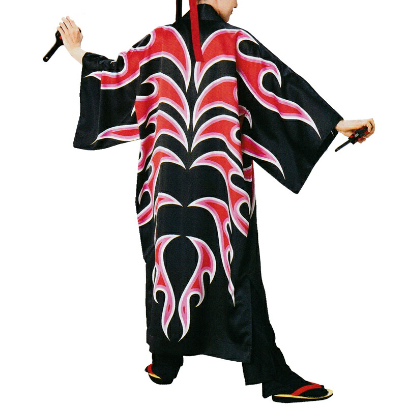 おどり袢天 黒/赤 B8558【よさこい/踊り衣裳/祭用品/お祭り/祭り小物】 【はっぴ・はんてん・半被・袢纏】 11,880円