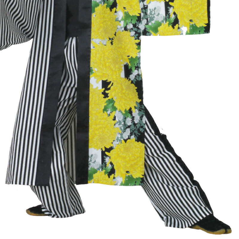 よさこい・踊り衣裳 パンツ 白黒 縞 B520【よさこい/踊り衣裳/お祭用品/まつり用品/お祭り】メーカー在庫限り