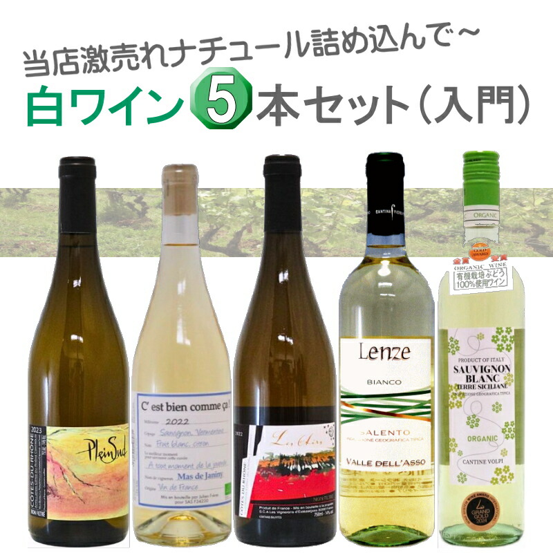 激売れ！ナチュラルワイン（ビオ 自然派）白ワイン５本セット《入門編》（クール便指定は別途400円）｜リカーＭＯＲＩＳＡＷＡ