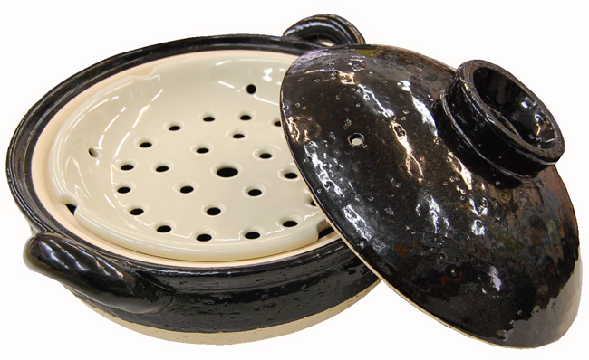 伊賀焼窯元 長谷製陶 品質が ヘルシー蒸し鍋 黒 【99%OFF!】 感動の味 食材そのものの味を生かした 中