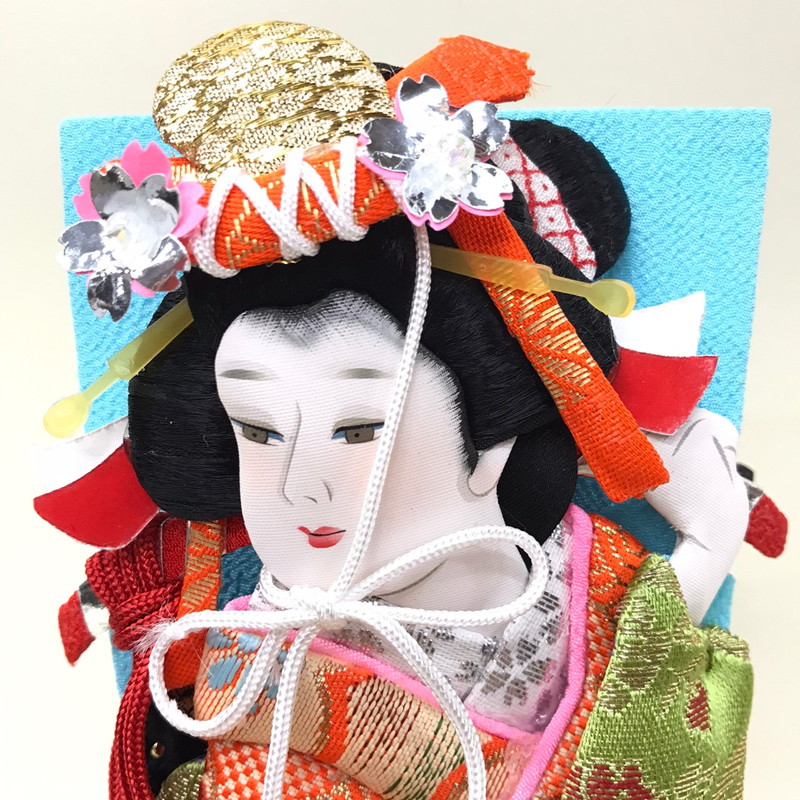 羽子板お祝いミニ初正月コンパクト豆羽子板ミニ羽子板飾り台付ケース付き汐汲7号押絵羽子板ケース入りつくばねプレゼント