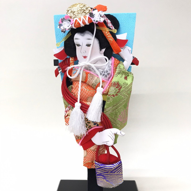 羽子板お祝いミニ初正月コンパクト豆羽子板ミニ羽子板飾り台付ケース付き汐汲7号押絵羽子板ケース入りつくばねプレゼント