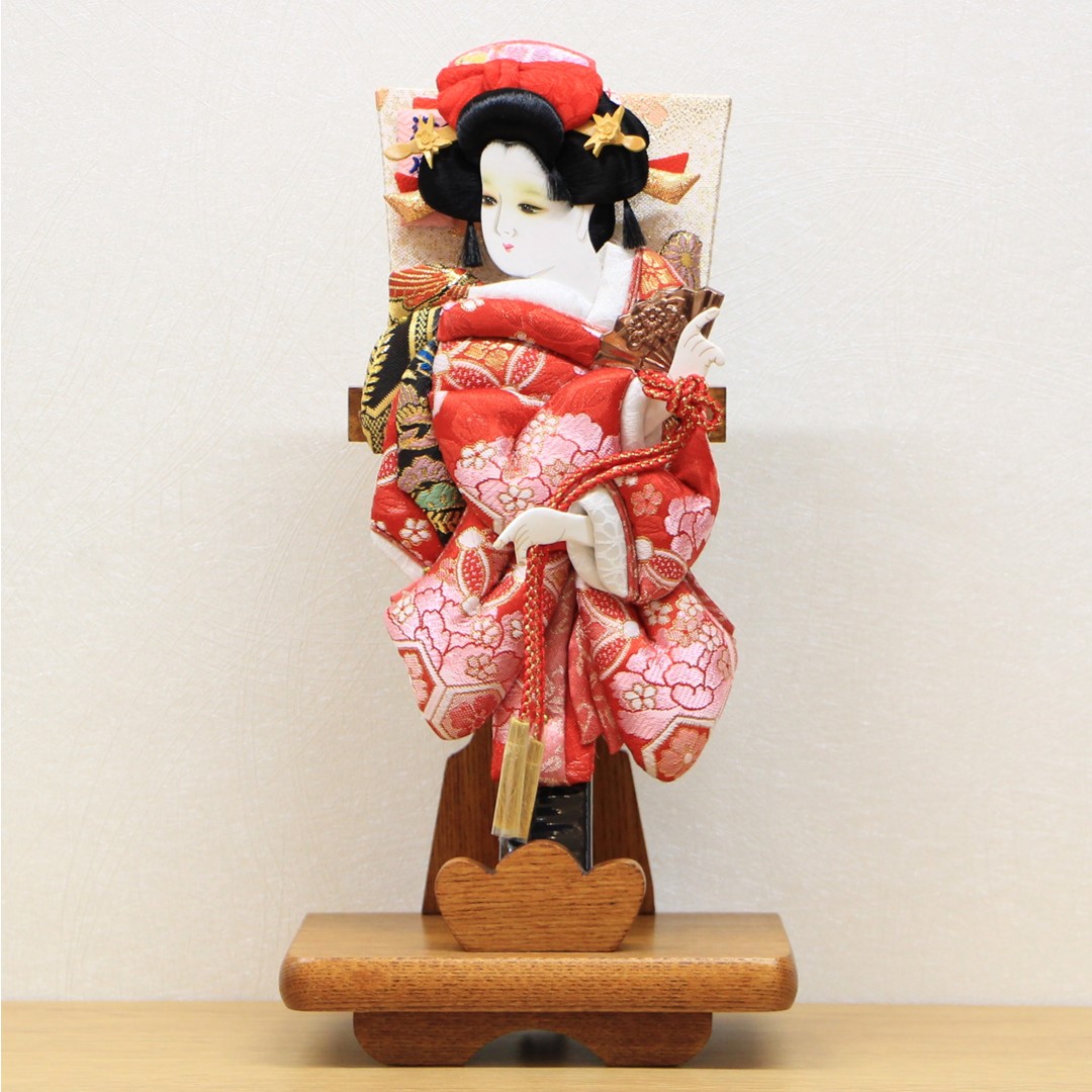 コンパクト羽子板 お祝い 初正月 木目飾台 8号 花小町振袖 道成寺 押絵羽子板