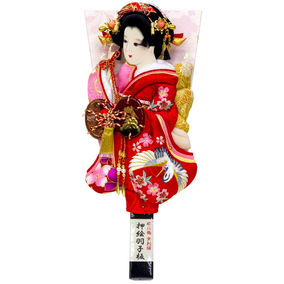 楽天市場】押絵羽子板 10号 本絹 かむろ 飾り台付き むさしや豊山