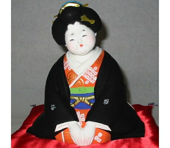 【縁起物】　　お人形 楽天市場】【博多人形】【縁起物】『お福さん（新小） 源慶作