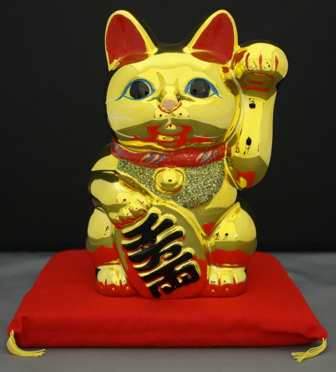 光則作純金製招き猫小判10グラム　三越特選ケース付き携帯袋付き 楽天市場】10号招き猫小判金（右手または左手）(座布団付) 【楽