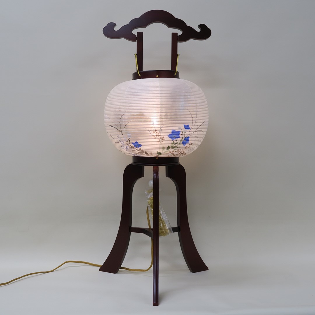 送料無料 盆カンテラ 置き提灯 生れ付き木 ブックサクラ色 絹地二重イラスト 書き絵 庵山水 分量さ78cm 領域31cm 岐阜提灯 Colegiocuca Com Br