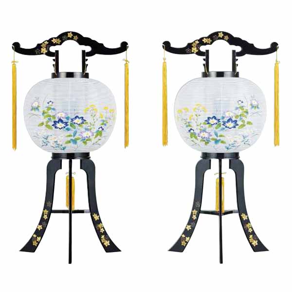 P・回転行灯 対柄 紙張 鉄仙 【回転 花車 対柄】 029-a-2519-w｜人形のモリシゲ