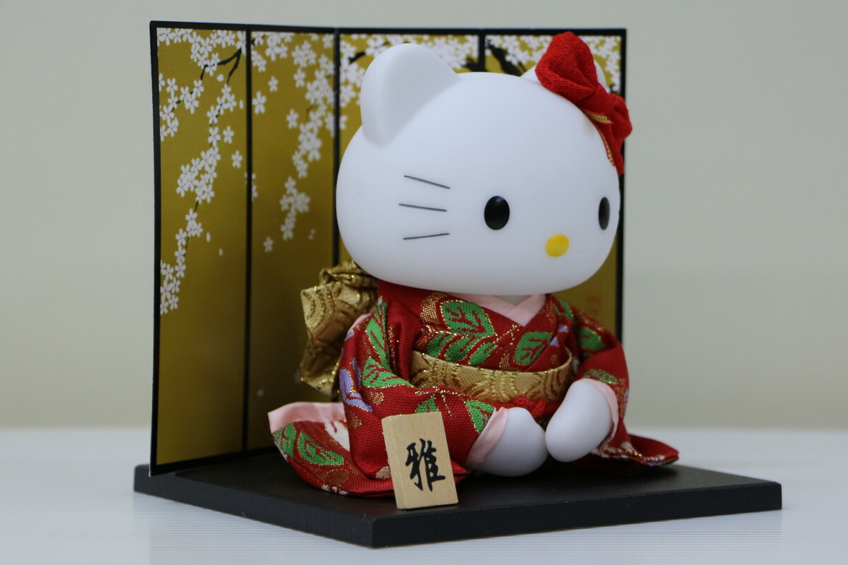 楽天市場 ハローキティ 座り キャラクター人形 日本人形 桜 金屏風 衣装着 人形のモリシゲ