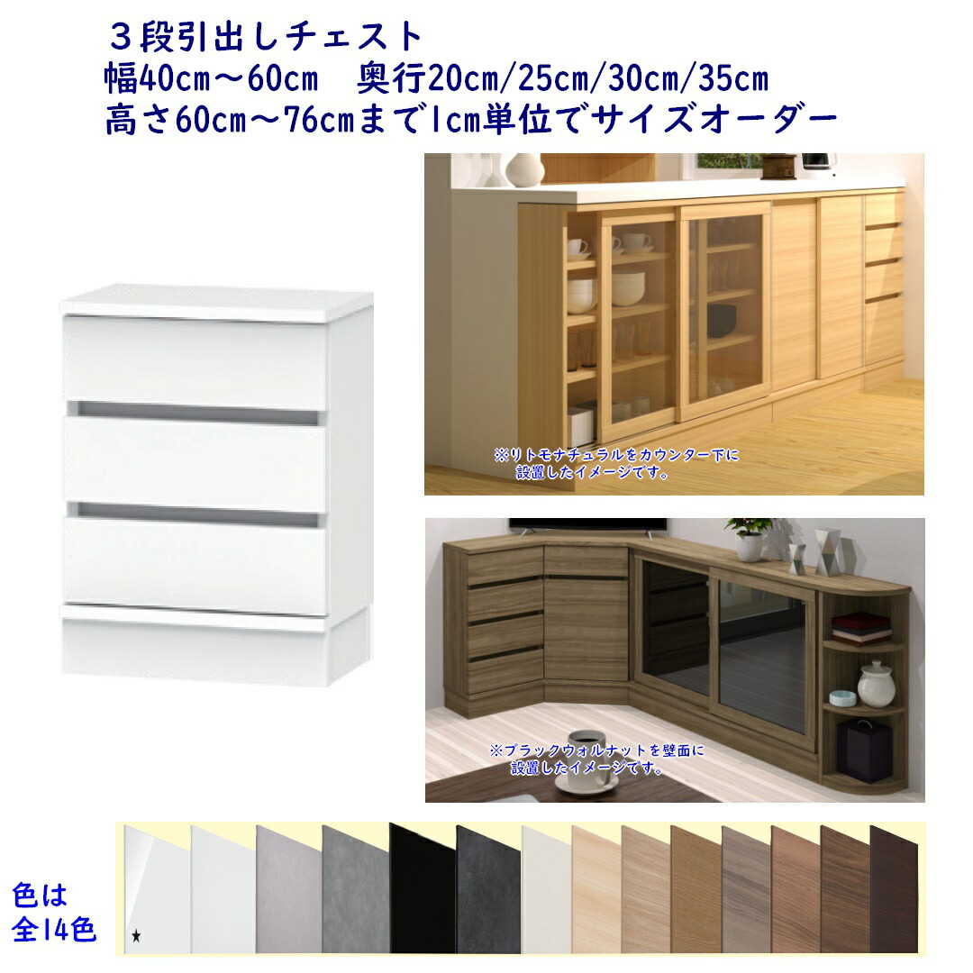 高さ購入注文 カウンタ下納める S続きもの(引戸収納家具の続きもの) 抽き出し用だんす 幅購入注文40糎/41糎～60糎 奥ぶかさ20糎/25糎/30糎/35糎 高さ購入注文60糎～76糎 成し遂げる品