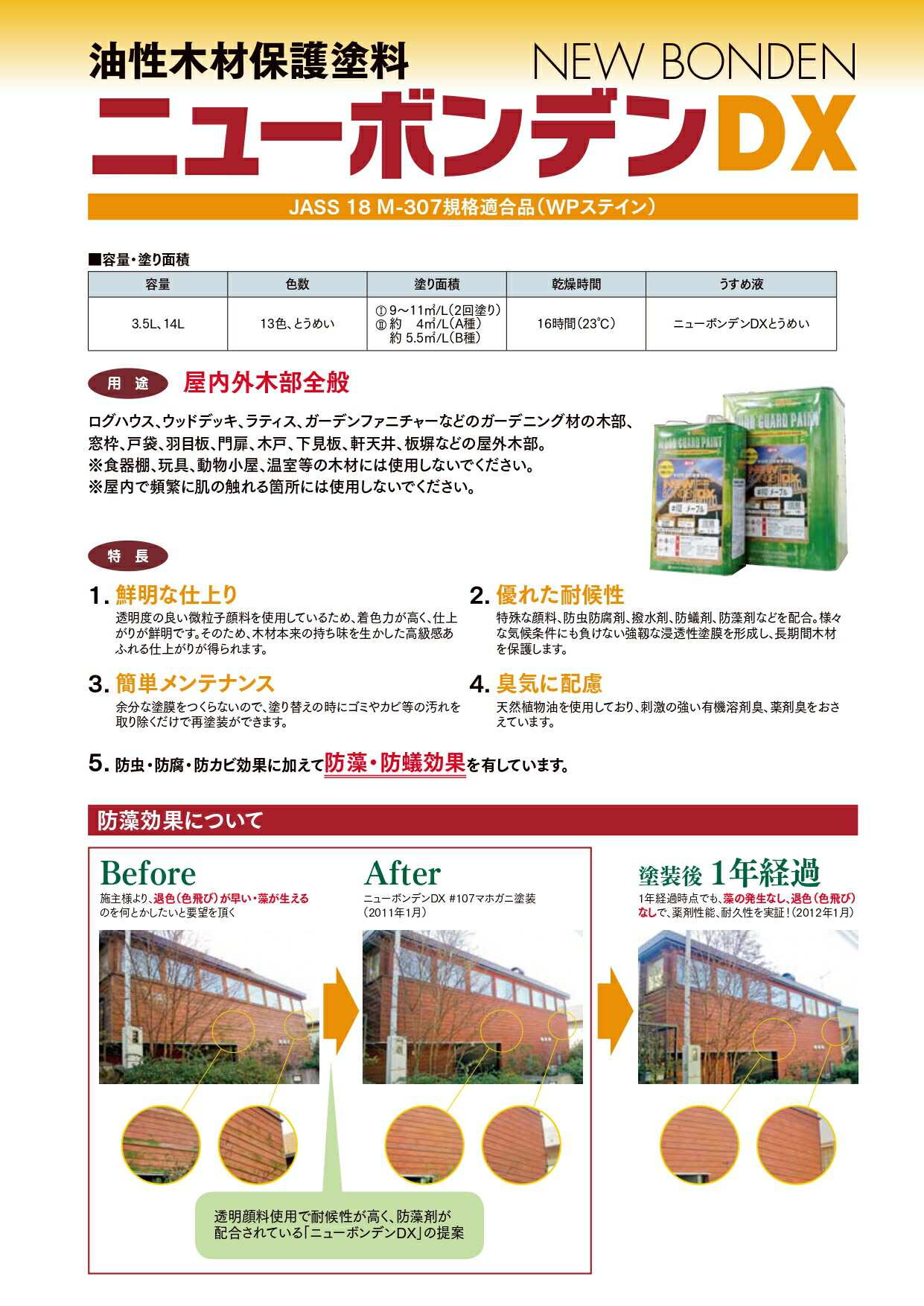 入荷中 防藻 防カビ 防虫 防腐 コケ 外壁 木材保護 木部用 木部 屋外 屋外用 水性 木 木材 塗装 塗料 水性塗料 14l 送料無料 水性ニューボンデン 防蟻 駆除 白蟻 塗替え 塗り替え シロアリ Diy フェンス ガーデニング ログハウス 木材塗料 外壁材