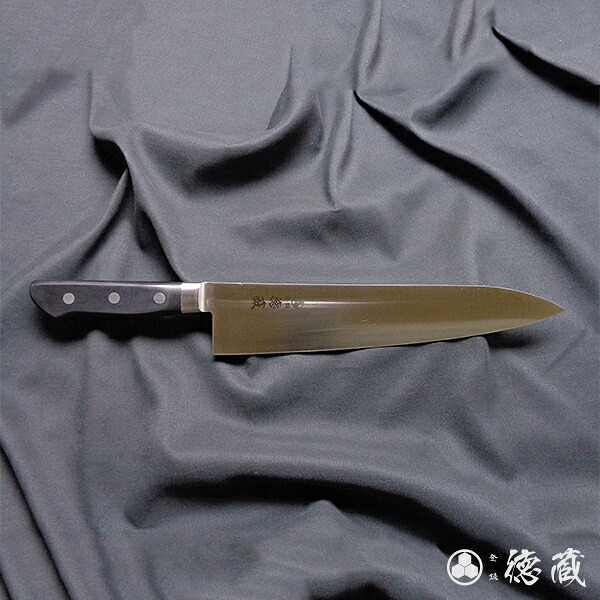牛刀　黒ハンドル　270mm/両刃/ＡＵＳ８/黒ハンドル/日本製/徳蔵刃物・TOKUZO KNIVES・JAPAN・Kitchen Knives・包丁・ほうちょう・ホウチョウ・切れ味・家庭用・万能・両刃・牛刀・お手入れ簡単・錆に強い・プレゼント・ギフト・贈り物・ステンレス・INOX・イノックス｜森徳蔵店