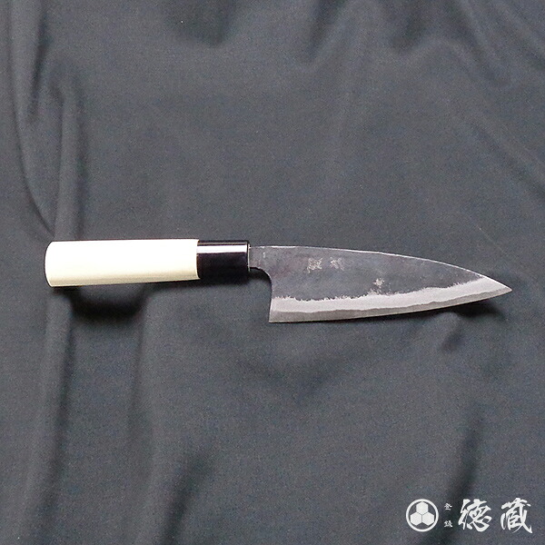 舟行黒打ちまかない方 135粍/両刃/青紙2号/朴/日本製/徳蔵截断機・TOKUZO KNIVES・JAPAN・Kitchen Knives・まかない方・ほうちょう・ホウチョウ・鋭さ・身寄り用・全能・魚・両刃・黒打ち・差し上げ物・差し上げ物・差し上げ物・耐久年数モノ