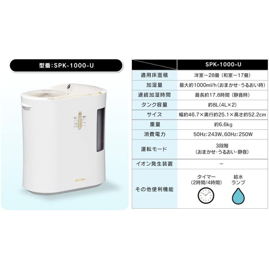 加湿器 IRIS SPK-1000-U - 通販 - pinehotel.info