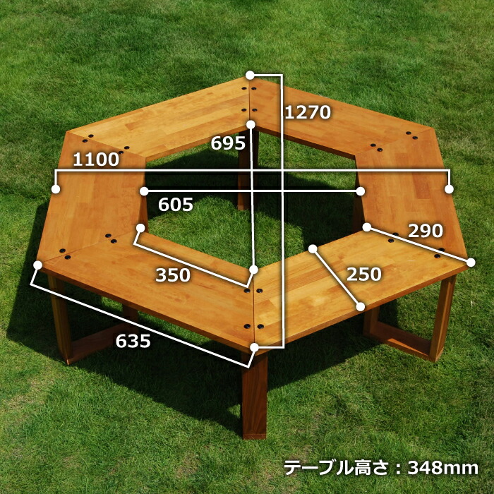ヘキサテーブル ALL木製モデル（塗装済み）】キャンプギア アウトドア 