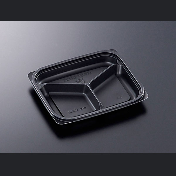 【惣菜入れもの】CTデリカン18-15 三ッ中仕切りBL 身 176×148×22粍 (800枚)【代引不可】
