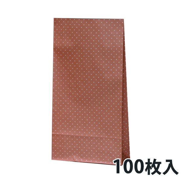 【角底紙袋】 ご機嫌御徒面子 HS5 水玉 サクラ色 180×65×340粍 (1000枚入)