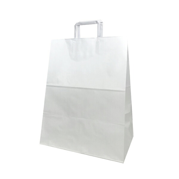 【紙袋】既生産品合切袋袋 平紐 320×220×410粍 白(200枚入) F4G22189 手提げ ラッピング テイクアウト 紙御徒面子 調査報告御徒面子