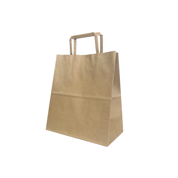 【紙袋】既製品手提袋 平紐 220&times;120&times;250mm 茶(400枚入) F1G07543 手提げ ラッピング 持ち帰り 紙バッグ ペーパーバッグ｜包装資材のイチカラ　店