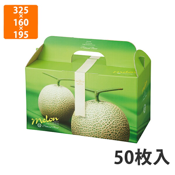 【期間中エントリーでポイント5倍】【化粧箱】L-2114 ジュエルメロン 2ヶ入箱　325×160×195mm (50枚入)【代引不可】 フルーツ用 ギフト用 ギフトボックス 紙箱 果物箱 贈答用 青果用 果物用
