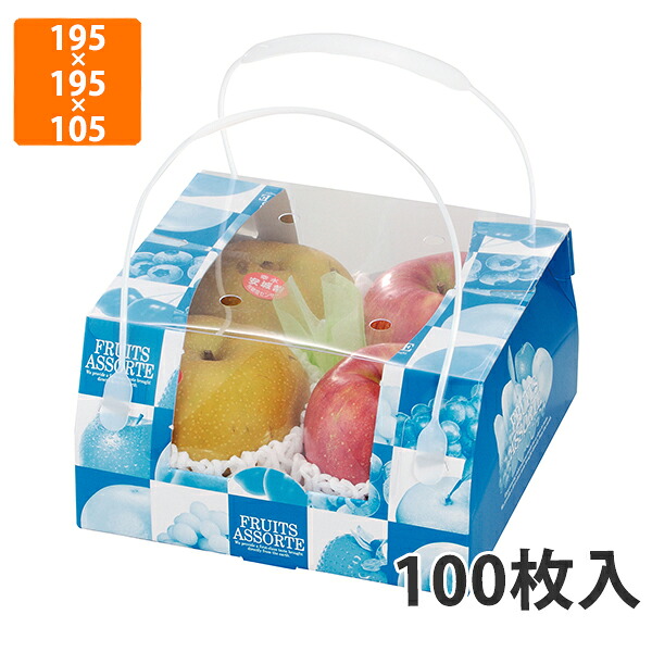【かざり付ける箱】L-2202 アソートコンビネーション合切袋 小 浅口 195×195×105粍 (100枚入)【代引不可】 フルーツ用 差し上げ物用 差し上げ物ボックス席 紙箱 果物箱 譲りわたす用 作物用 果物用