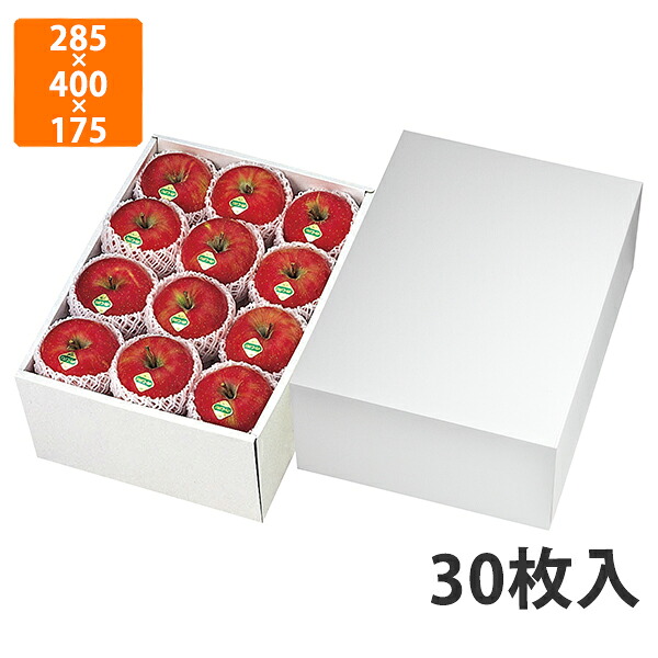 【期間中エントリーでポイント5倍】【化粧箱】L-2511 ホワイト 特大 深口　285×400×175mm (30枚入)【代引不可】 フルーツ用 ギフト用 ギフトボックス 紙箱 果物箱 贈答用 青果用 果物用
