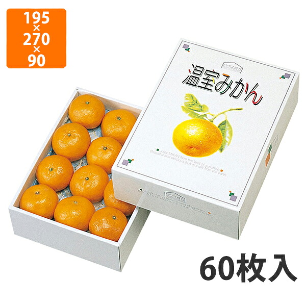 【化粧箱】L-332 温室みかん 2kg　195&times;270&times;90mm (60枚入)【代引不可】 フルーツ用 ギフト用 ギフトボックス 紙箱 果物箱 贈答用 青果用 果物用｜包装資材のイチカラ　店