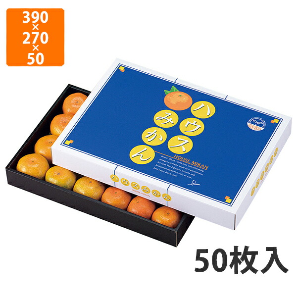 【かざり付ける箱】L-468 住みかみかん（大） 390×270×50粍 (50枚入)【代引不可】 フルーツ用 差し上げ物用 差し上げ物ボックス席 紙箱 果物箱 譲りわたす用 作物用 果物用