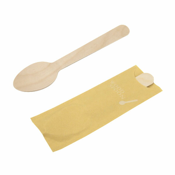 【期間中エントリーでポイント5倍】【使い捨て食器】 木製14cmスプーン 袋入り (5000本入)