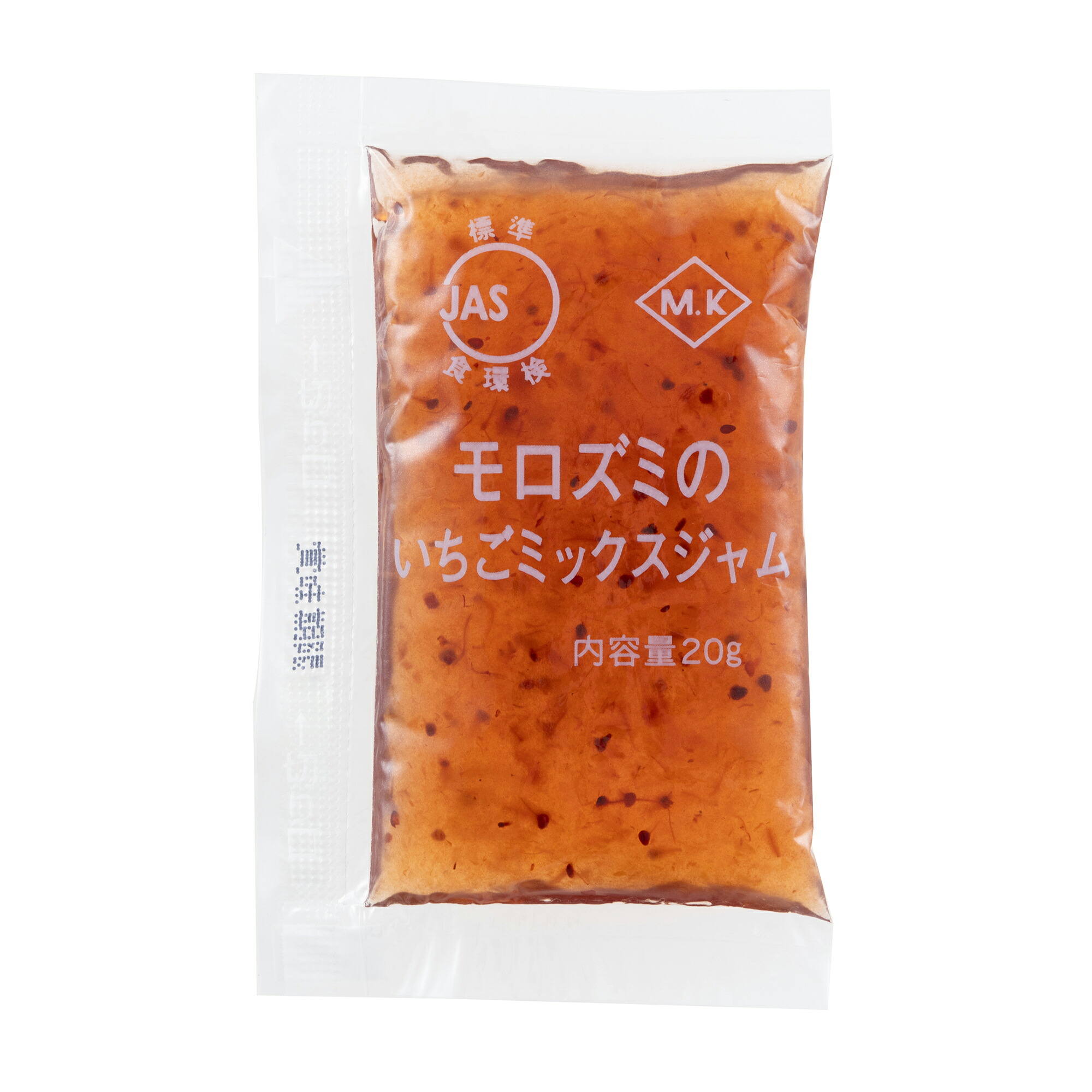 モロズミジャム 【ケース販売】<いちごミックスジャム (20g×40個入)×20袋=16kg> 学校給食でお馴染みの懐かしいジャムです。 【業務用小袋】【朝食 昼食 おやつ 菓子作り キャンプ 登山 バザー 文化祭】|白金高輪 両角(モロズミ)ジャム