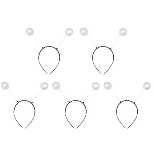 BESTOYARD 触角カチューシャ 5pcs エイリアン なりきりカチューシャ ポンポン付き 宇宙人 ヘアアクセサリー 変装用カチューシャ 髪留め ハロウィン パーティー 舞台 発表会画像