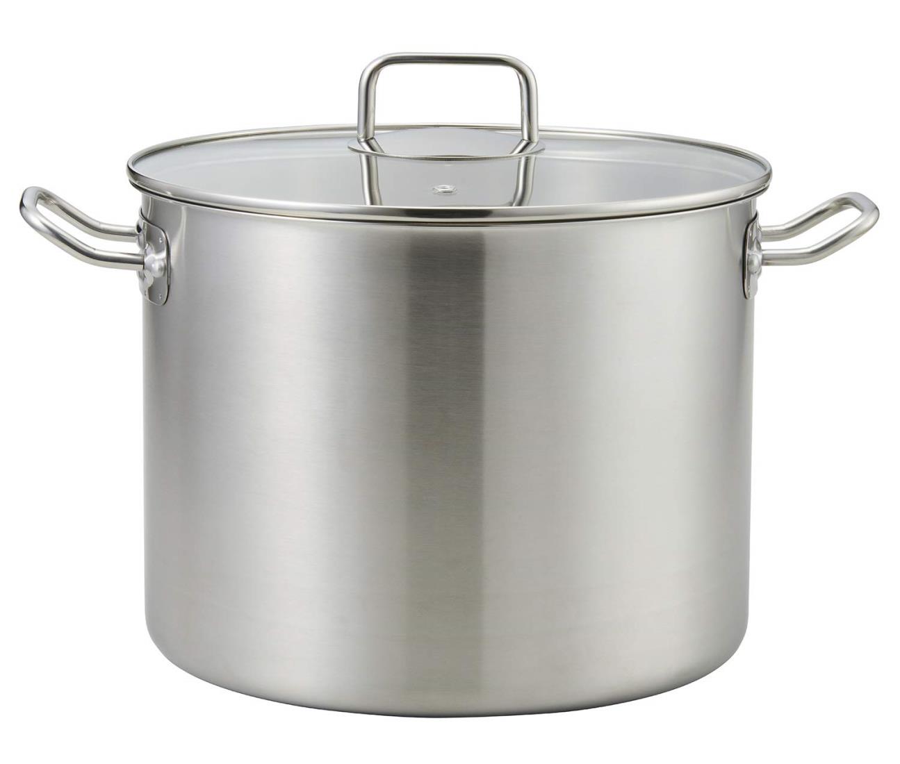 ベストコ(Bestco) 寸胴鍋 サテン 28cm エコーズ 軽い 見える ステンレス ガラス蓋付 IH対応 ND-6348｜morro